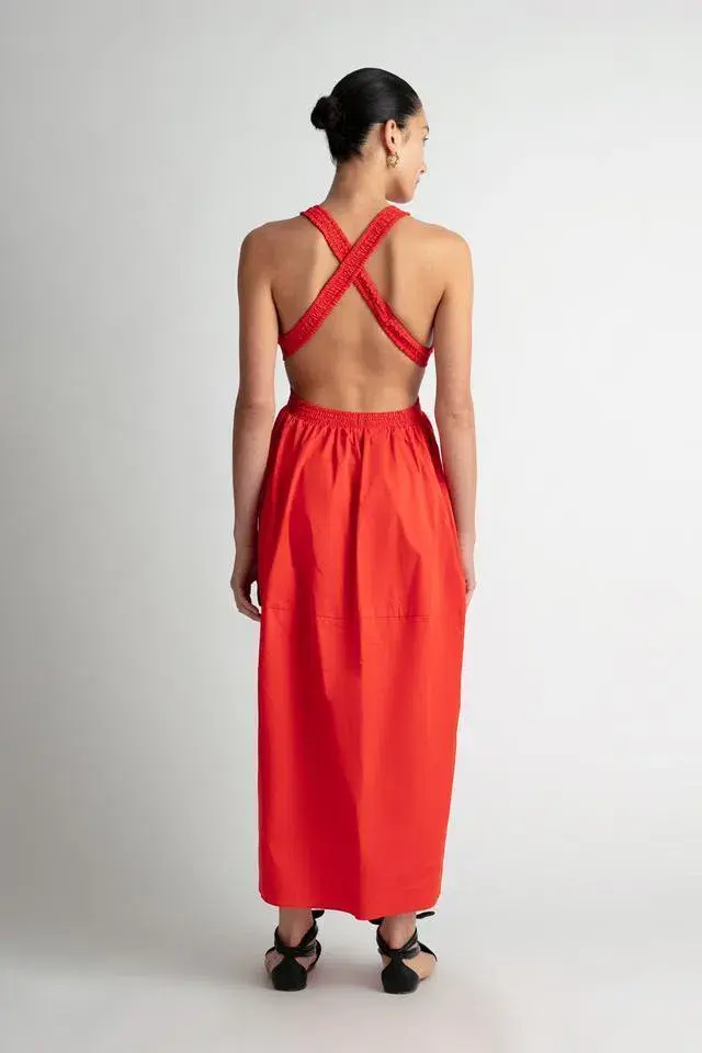 Camilla and Marc Pollina Sleeveless Midi Dress Red Size 8 - Image 2