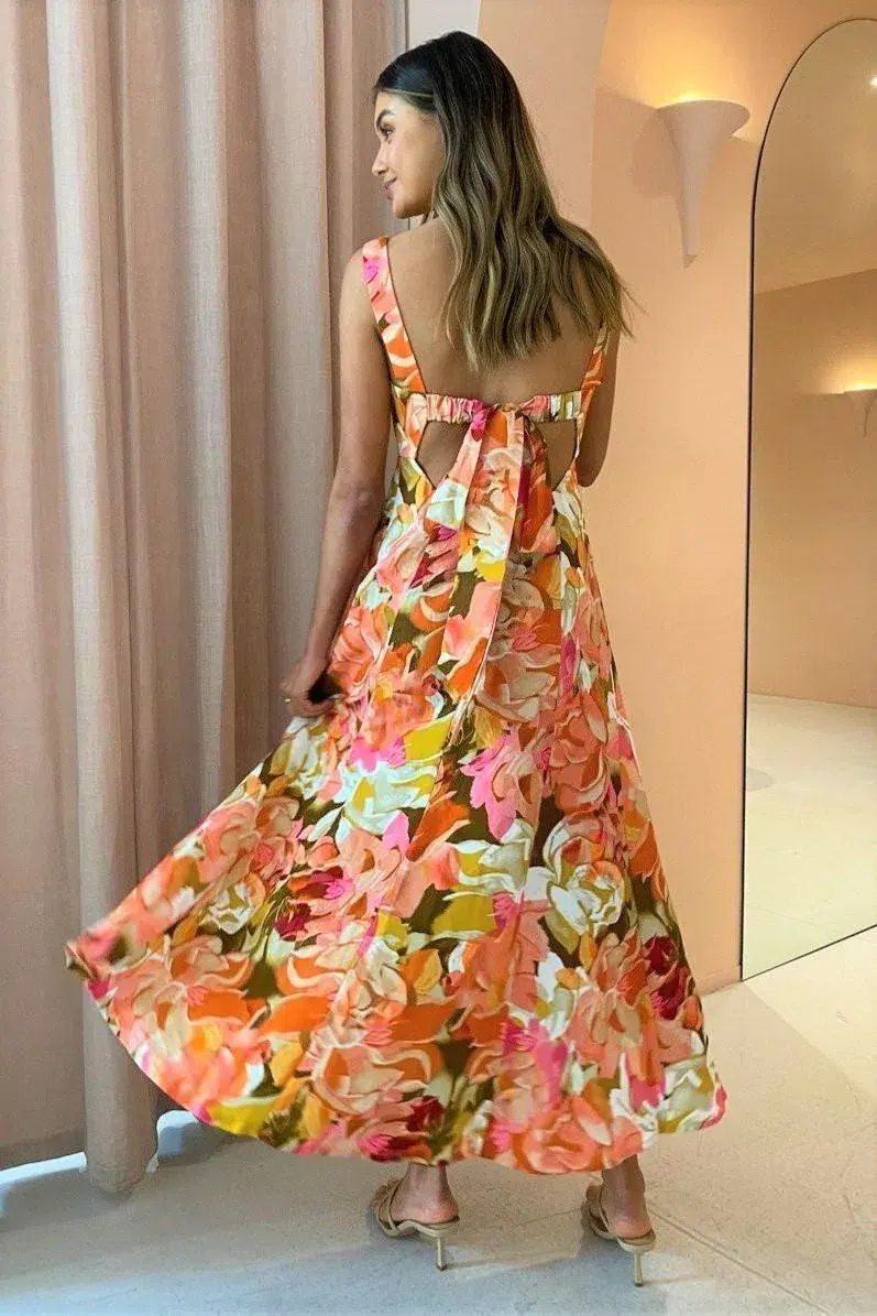 Acler Tate Midi Dress  Pink Bouquet Size 12 - Image 2