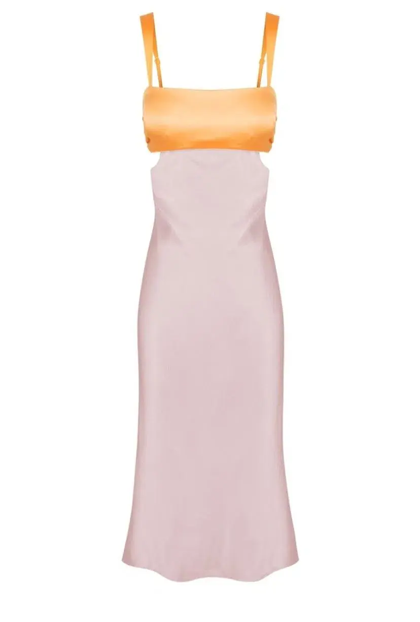  Hansen & Gretel Felicity Dress In Apricot/Lilac Size 6  for rent on The Volte - main image