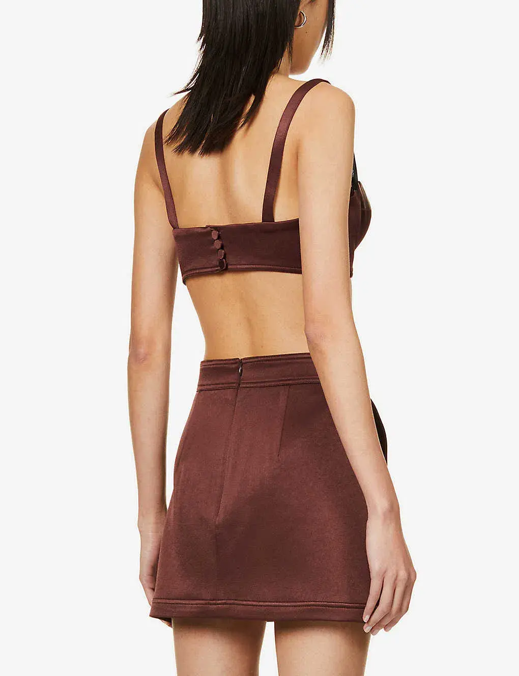Alex Perry Spence Mini Skirt & Dane Bra Top Set Chocolate Size 8 - Image 2