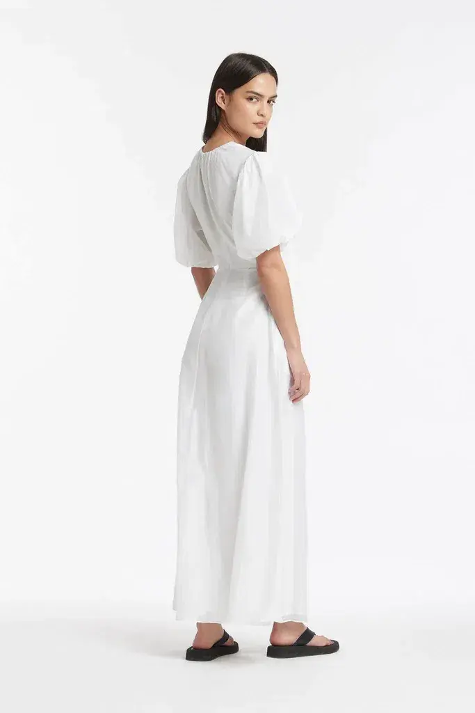 Sir the Label Franc Puff Sleeve Mini Dress in Chalk White Size 1 - Image 3