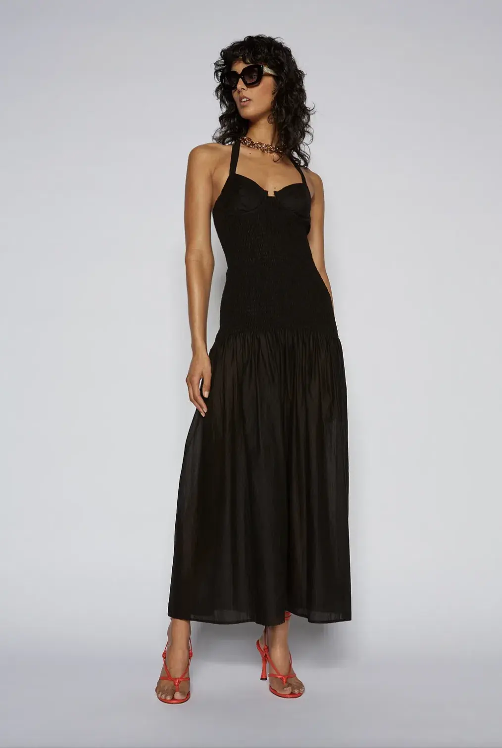 Scanlan Theodore Black Cotton Bralette Dress Size 8 - Image 5