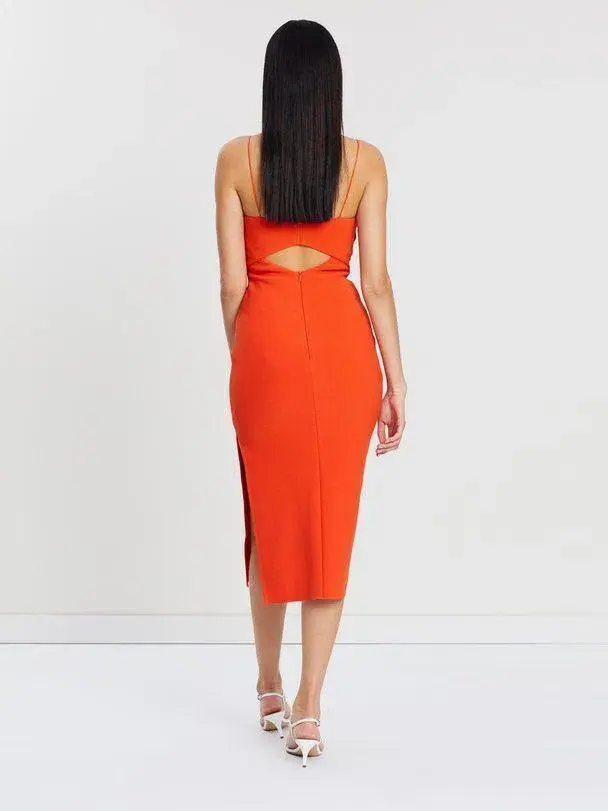 Bec  & Bridge Ulla Cut Out Midi Dress - Orange - Size 6 - Image 3