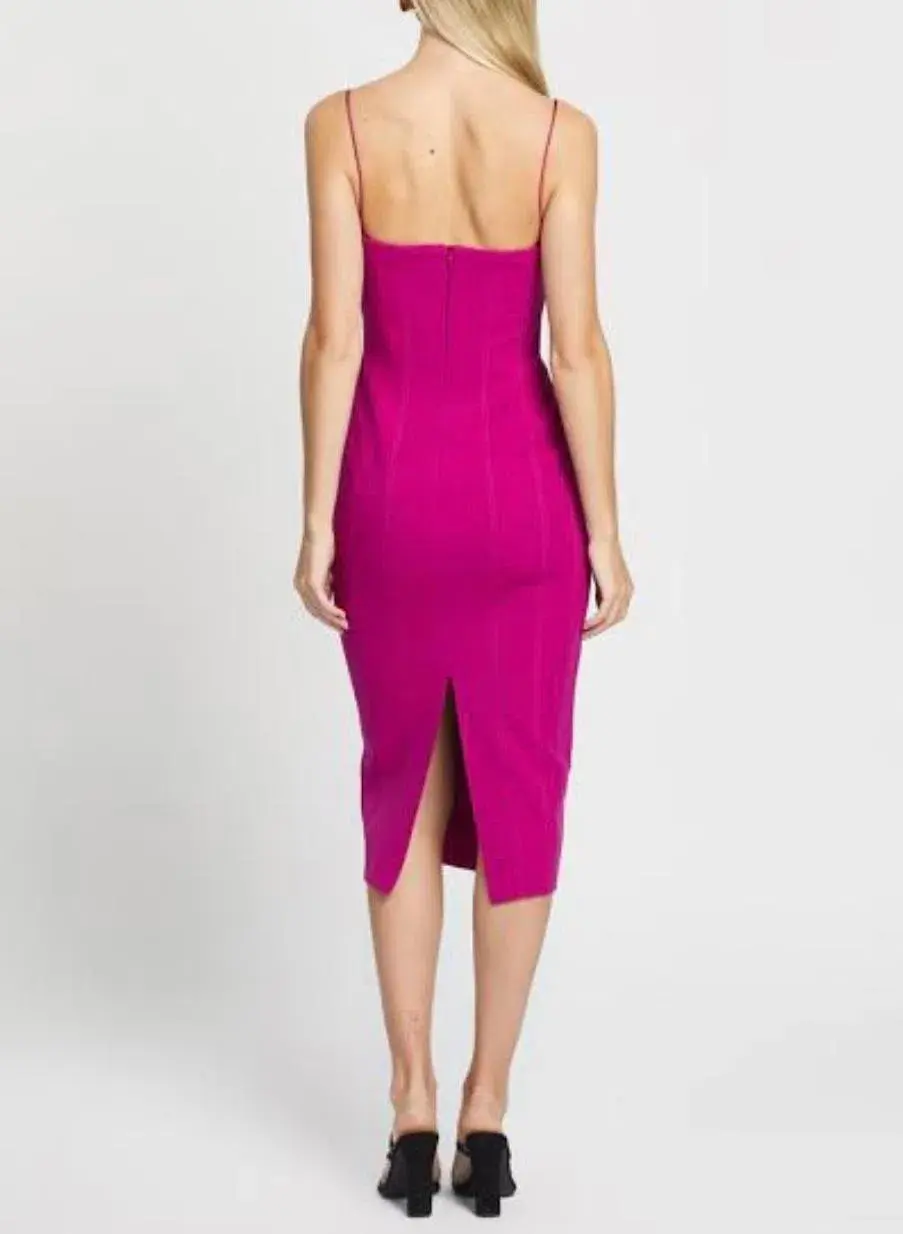 MISHA Irisa Fuschia midi dress for rent on The Volte - main image