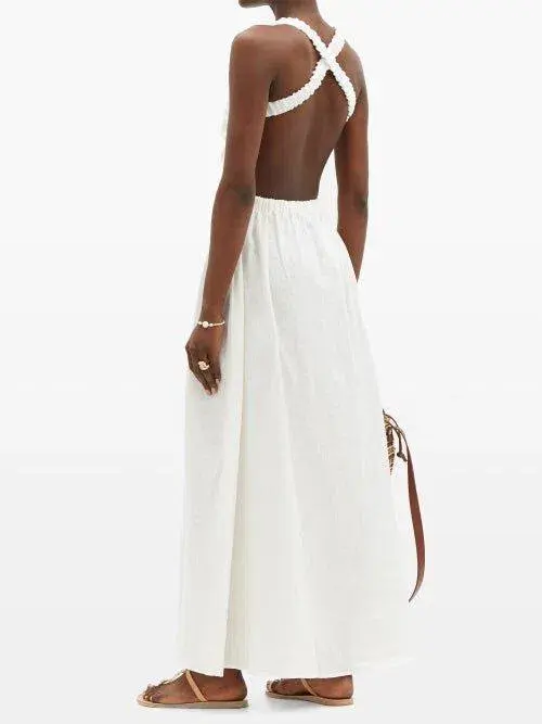 Sir the Label Alena Linen Maxi Dress White Size 8 - Image 3