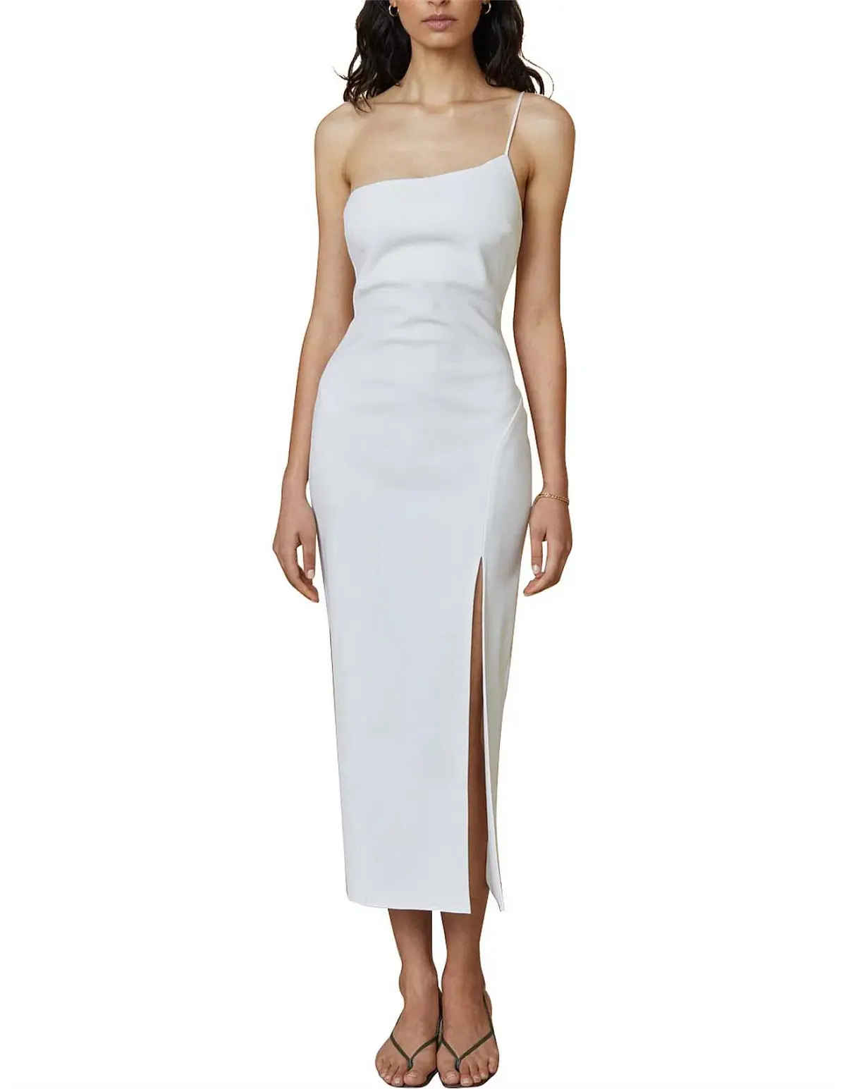 Bec & Bridge Fleur Asymmetric Midi Dress Ivory Size 6 - Image 1