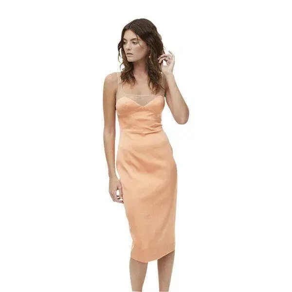 Manning Cartell Hi Exposure Balconette Midi Dress Melon Size 8 - Image 3