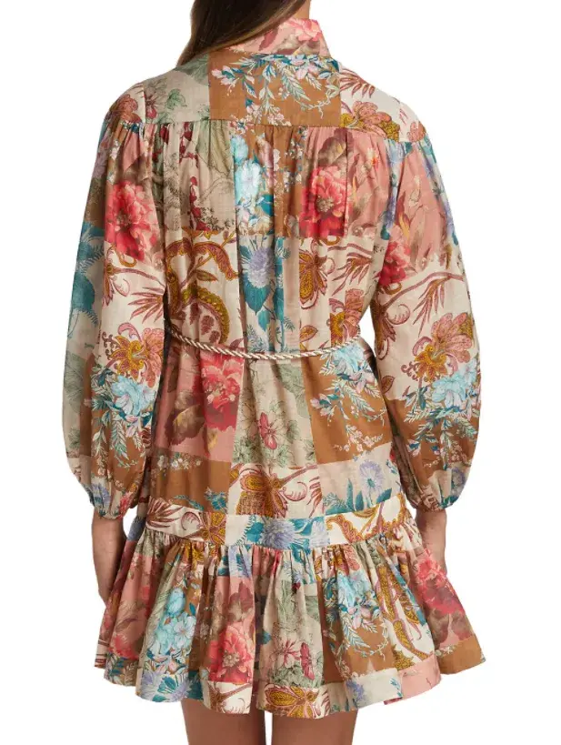 Zimmermann Cassia Drop Waist Mini Dress Print Size 8 - Image 3