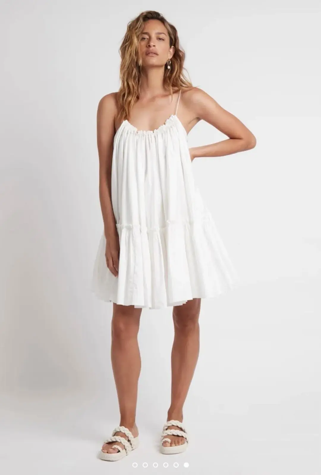 Aje Midsummer Swing Mini Dress Ivory Size 8 for rent on The Volte - main image