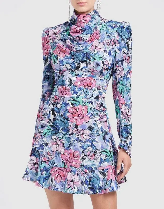 Rebecca Valance La Violette Mini Dress Floral Size 8 - Image 2
