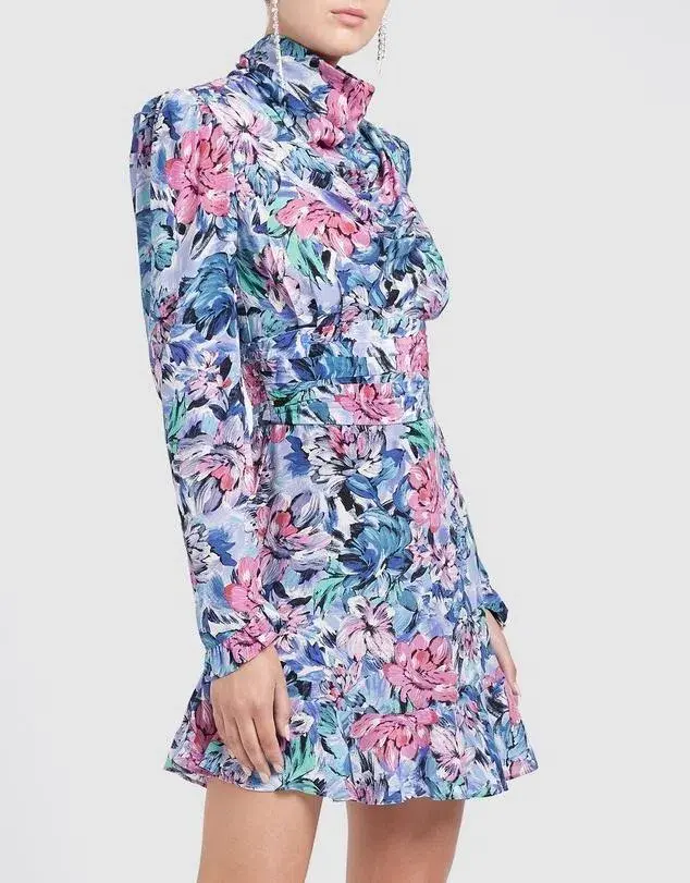 Rebecca Valance La Violette Mini Dress Floral Size 8 - Image 5