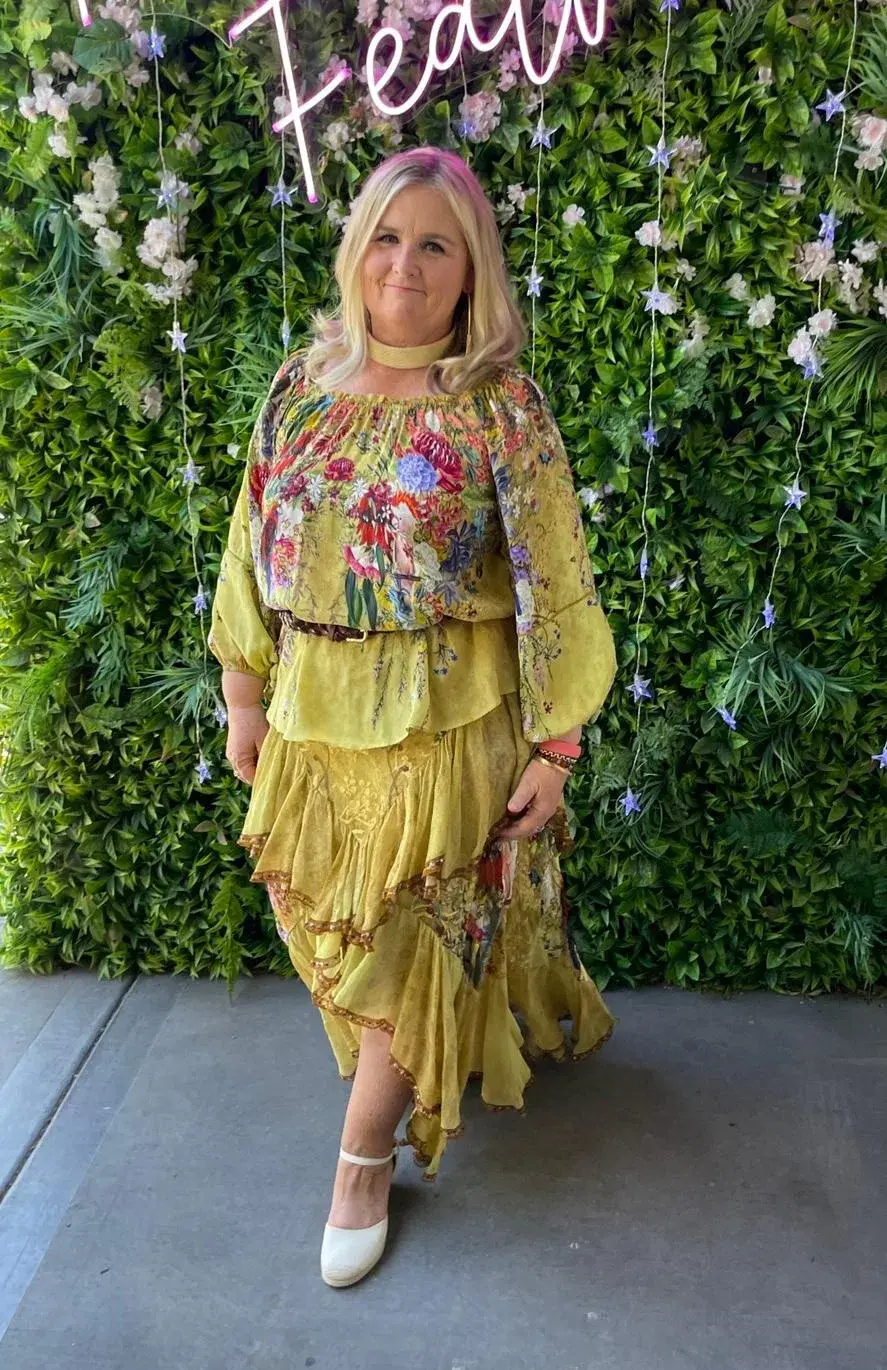 Camilla Among the Gumtrees Off Shoulder Halter Top and Maxi Skirt With Double Frill Set Print Size L  - Image 3