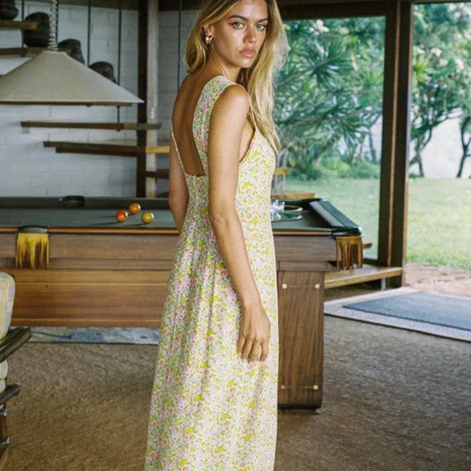 With Jean Lou Lou dress in pansies size M - Image 2