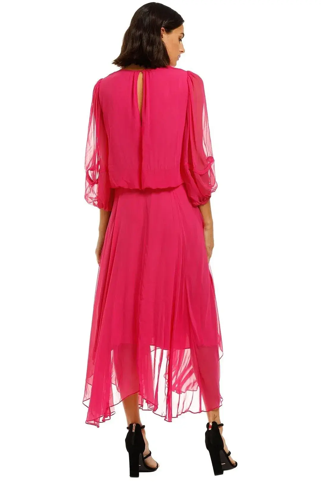 Camilla and Marc Dylan Midi Dress in Hot Pink Size 8 for rent on The Volte - main image