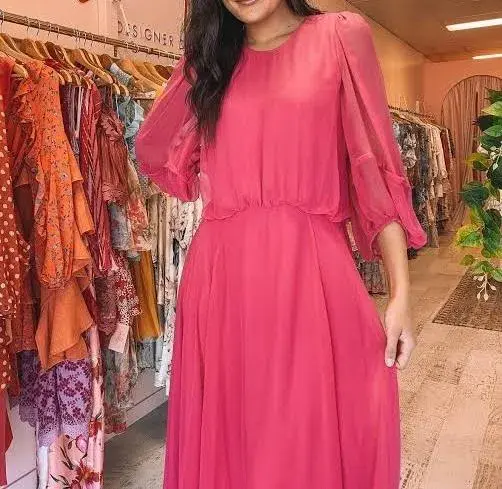 Camilla and Marc Dylan Midi Dress in Hot Pink Size 8 - Image 5