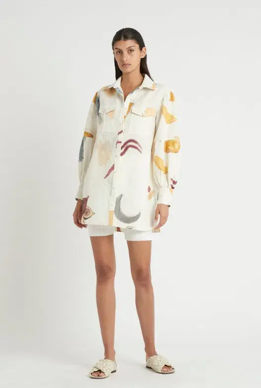 Sir the Label Martine Shirt Dress Print Size 2 / AU 10 - Image 1