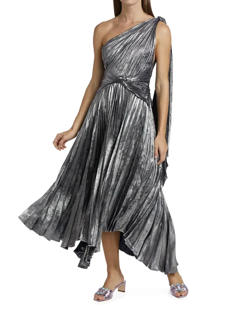 Acler Kalora Midi Dress Gunmetal Size 10 - Image 3
