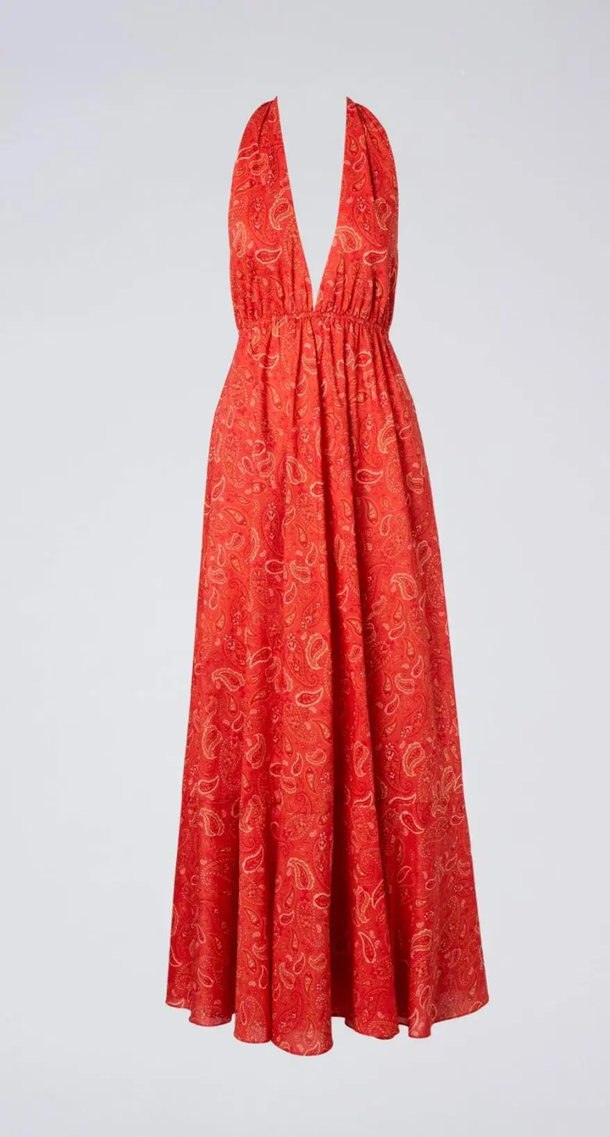 Scanlan Theodore Cotton Paisley Halter Dress Red Size AU 6 - Image 6