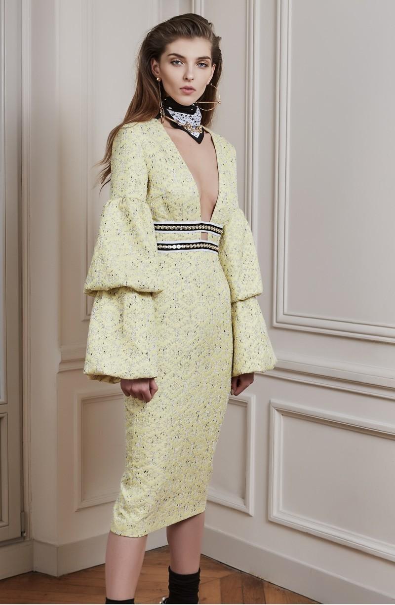 Asilio The Other Woman Midi Dress Yellow Size 10 - Image 5
