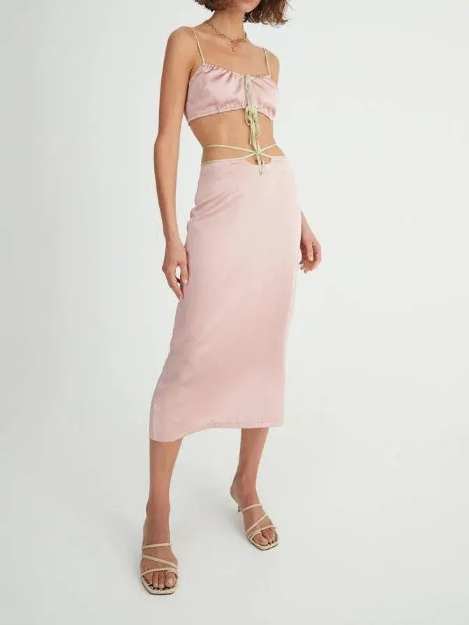 Hansen and Gretel Cali Top & Mariika Skirt in Blush / Melon Size 2 - Image 1