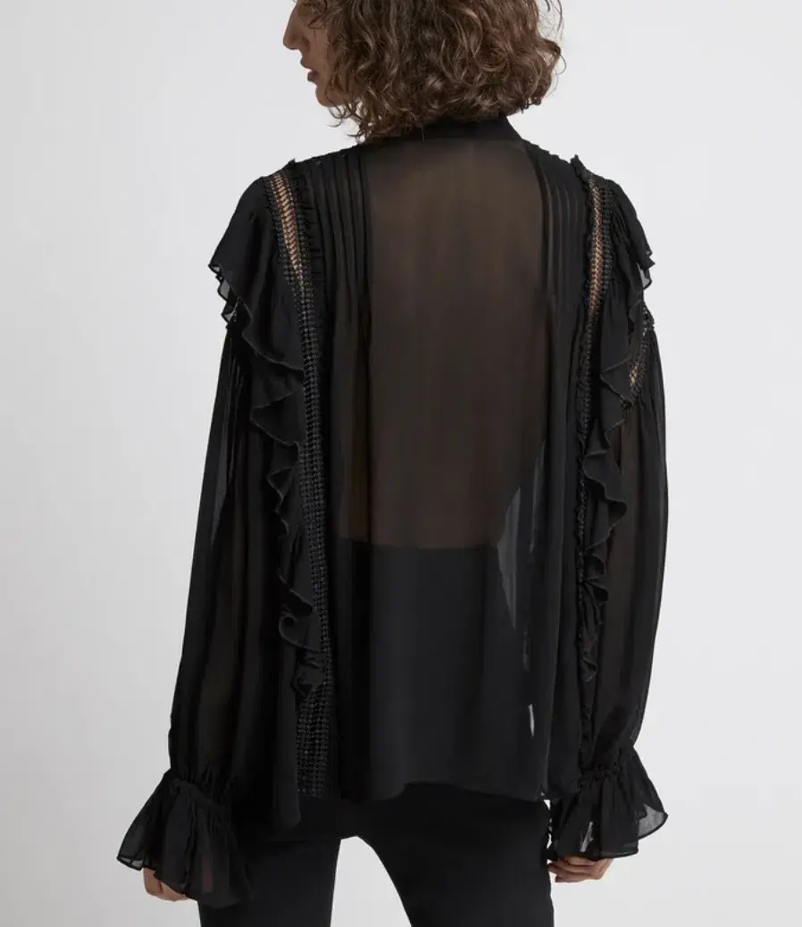 Aje Solitude Ruffle Blouse Black Size 8 - Image 2