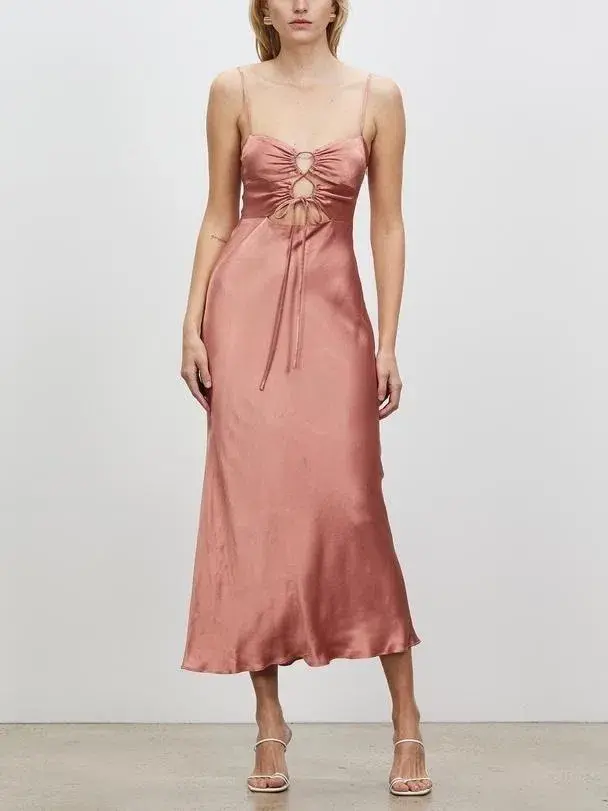 Eloise Lace Up Midi Dress - Image 1