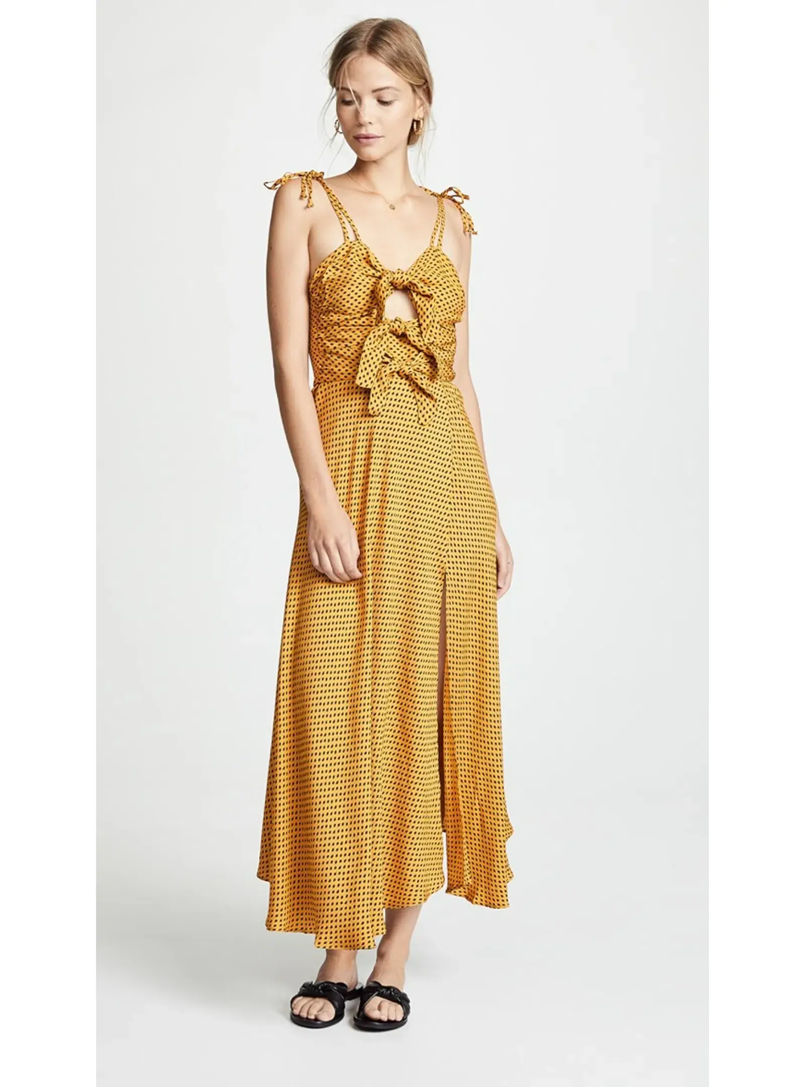 Bec & Bridge Sun Valley Midi Dress Yellow Size AU 8 - Image 2