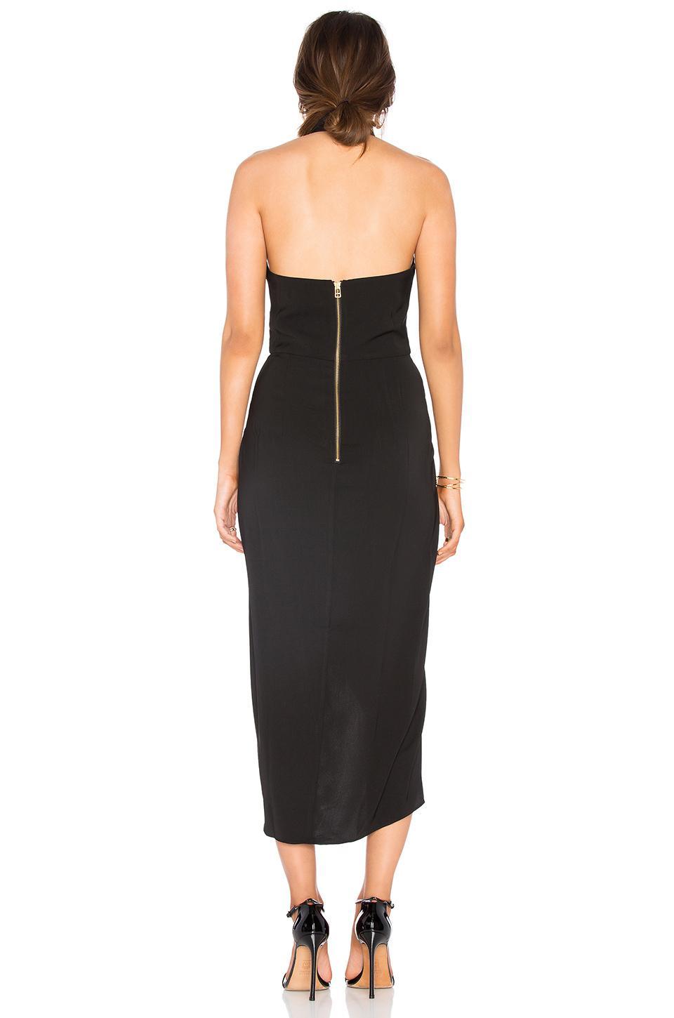 Shona Joy Knot Draped Dress Black Size 6 for rent on The Volte - main image