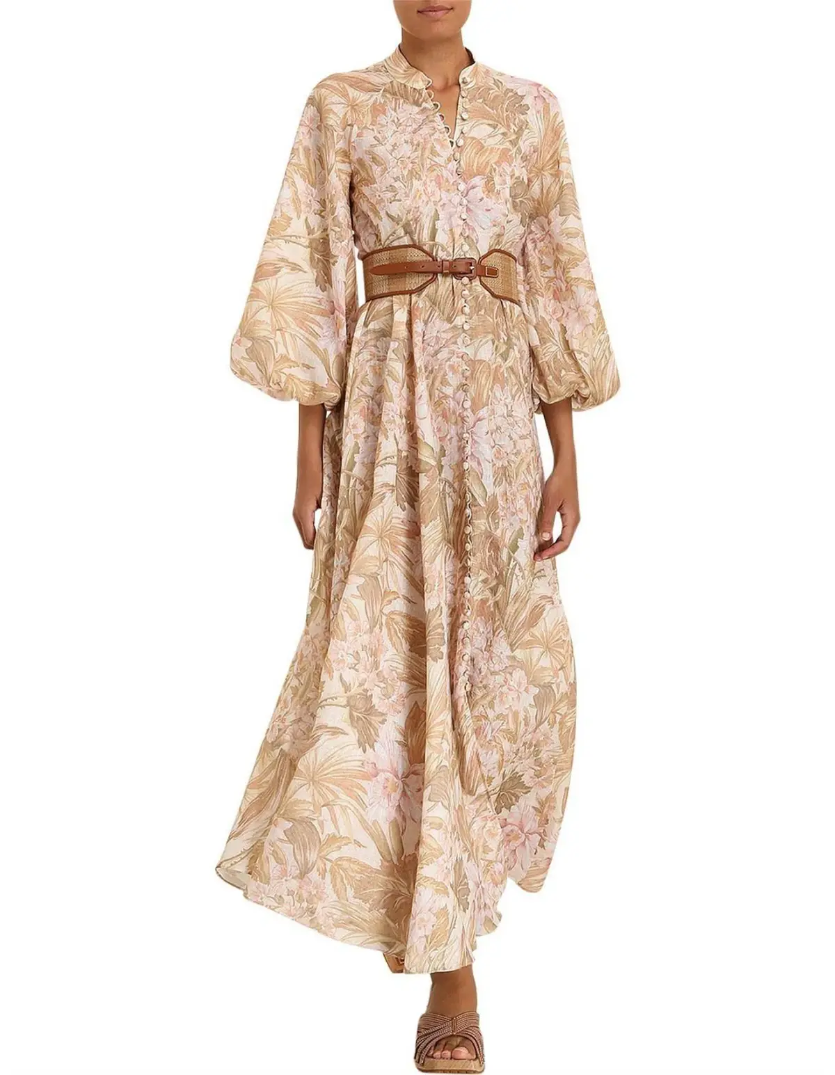 Zimmermann Andie Billow Long Dress Sepia Floral Size 1 / AU 10  - Image 1
