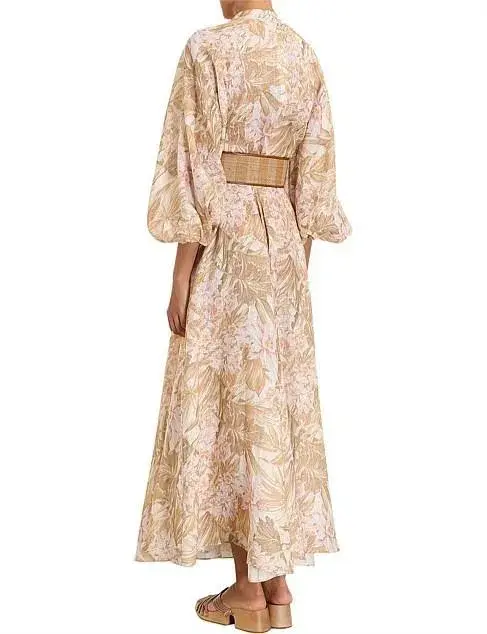 Zimmermann Andie Billow Long Dress Sepia Floral Size 1 / AU 10  - Image 2