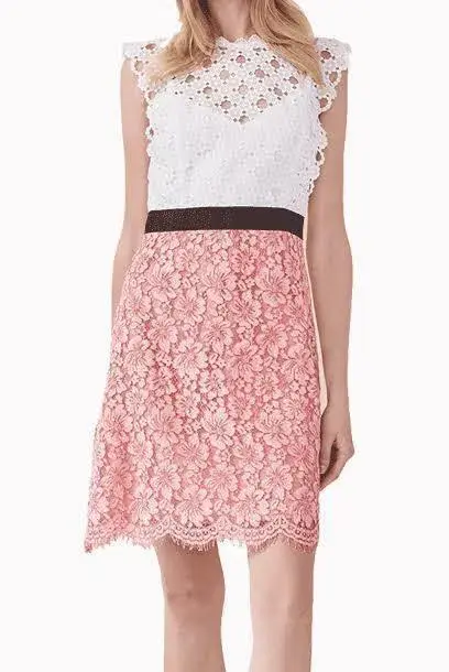 Sandro Gab Lace Mini Dress Pink Size 8 - Image 5