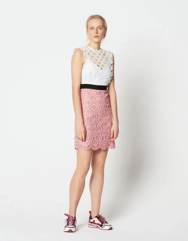 Sandro Gab Lace Mini Dress Pink Size 8 - Image 4