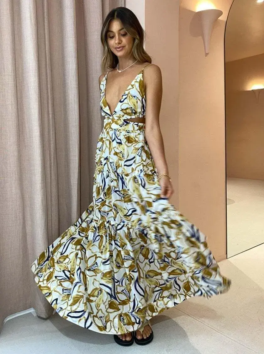 Bec & Bridge Eugenie Maxi Dress In Print Size 6 for rent on The Volte - main image