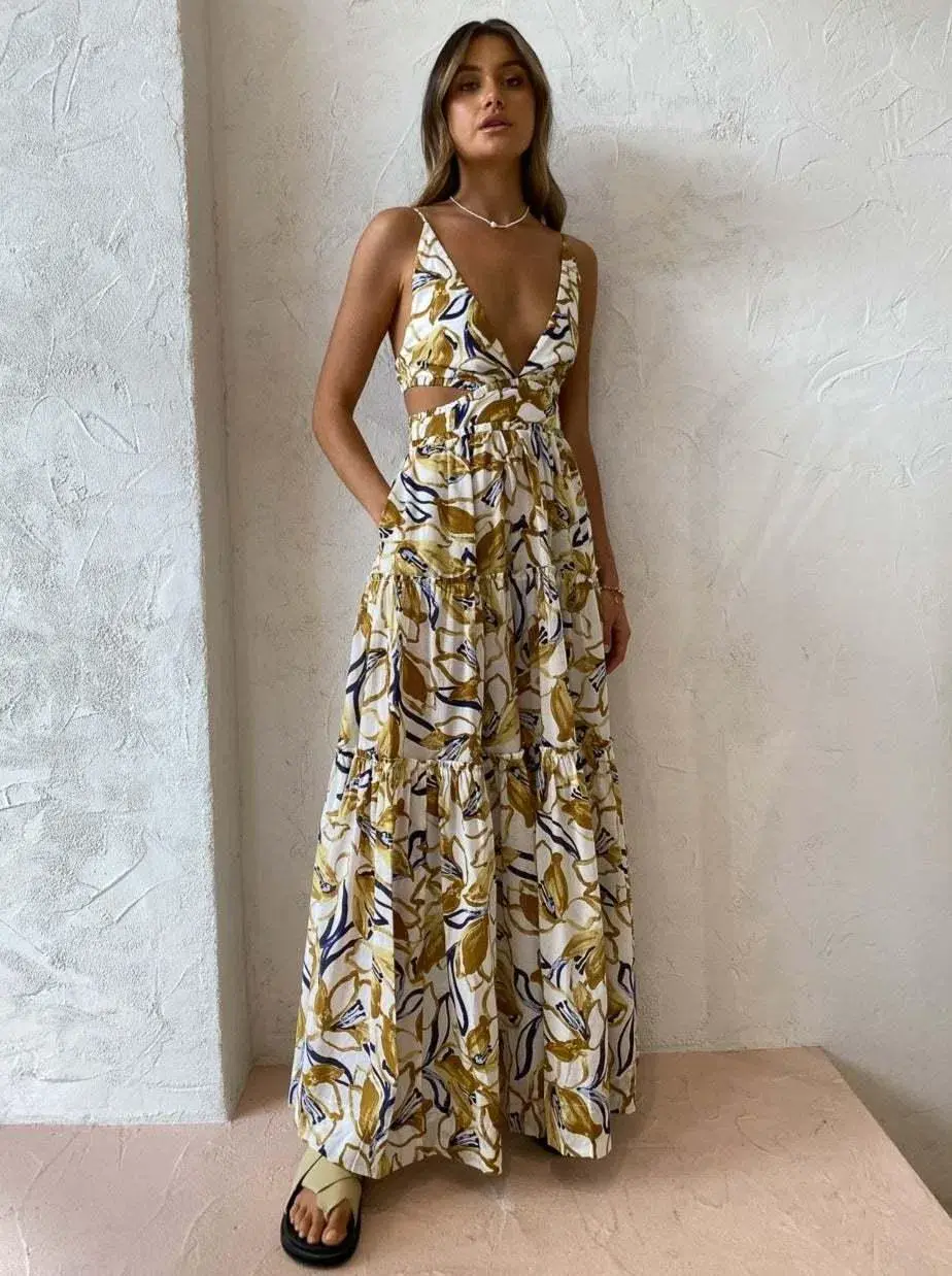 BEC & BRIDGE EUGENIE MAXI DRESS IN PRINT - SIZE 8 - Image 2