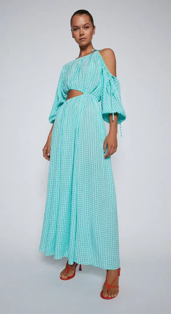 Scanlan Theodore Gingham Draw Cord Dress Mint Size 6 for rent on The Volte - main image