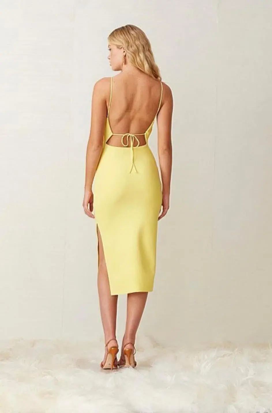 Bec & Bridge Gemma Midi Dress Yellow Size 10 - Image 2