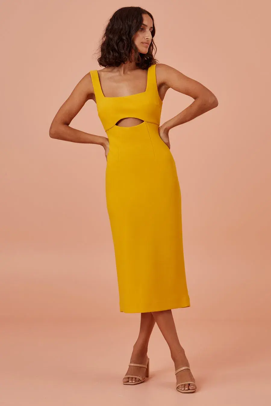 Finders Keepers Nadia Midi Dress Mango Size 8 - Image 2