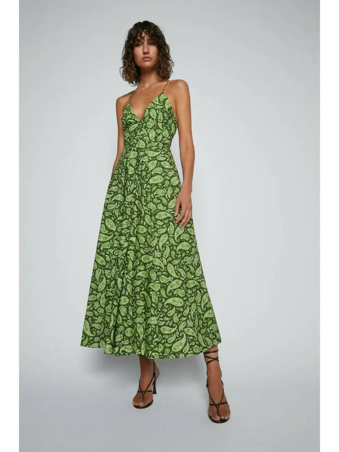 Scanlan Thedore Cotton Paisley Shoestring Dress Print Size AU 8 for rent on The Volte - main image