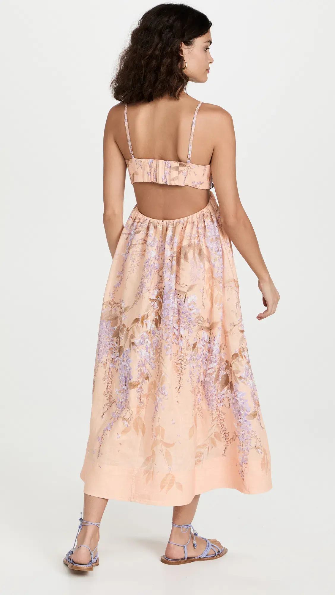 Zimmermann Rosa Bralette Midi Dress Print Size 0/Au 8  - Image 5