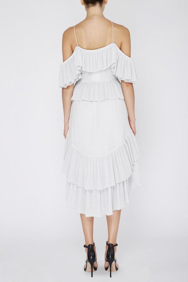 Acler Keppel Pleat Dress Grey Size 8 for rent on The Volte - main image