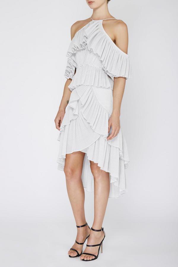 Acler Keppel Pleat Dress Grey Size 8 - Image 3