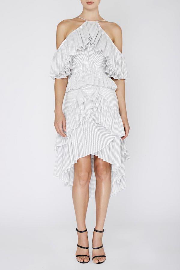 Acler Keppel Pleat Dress Grey Size 8 for rent on The Volte - main image