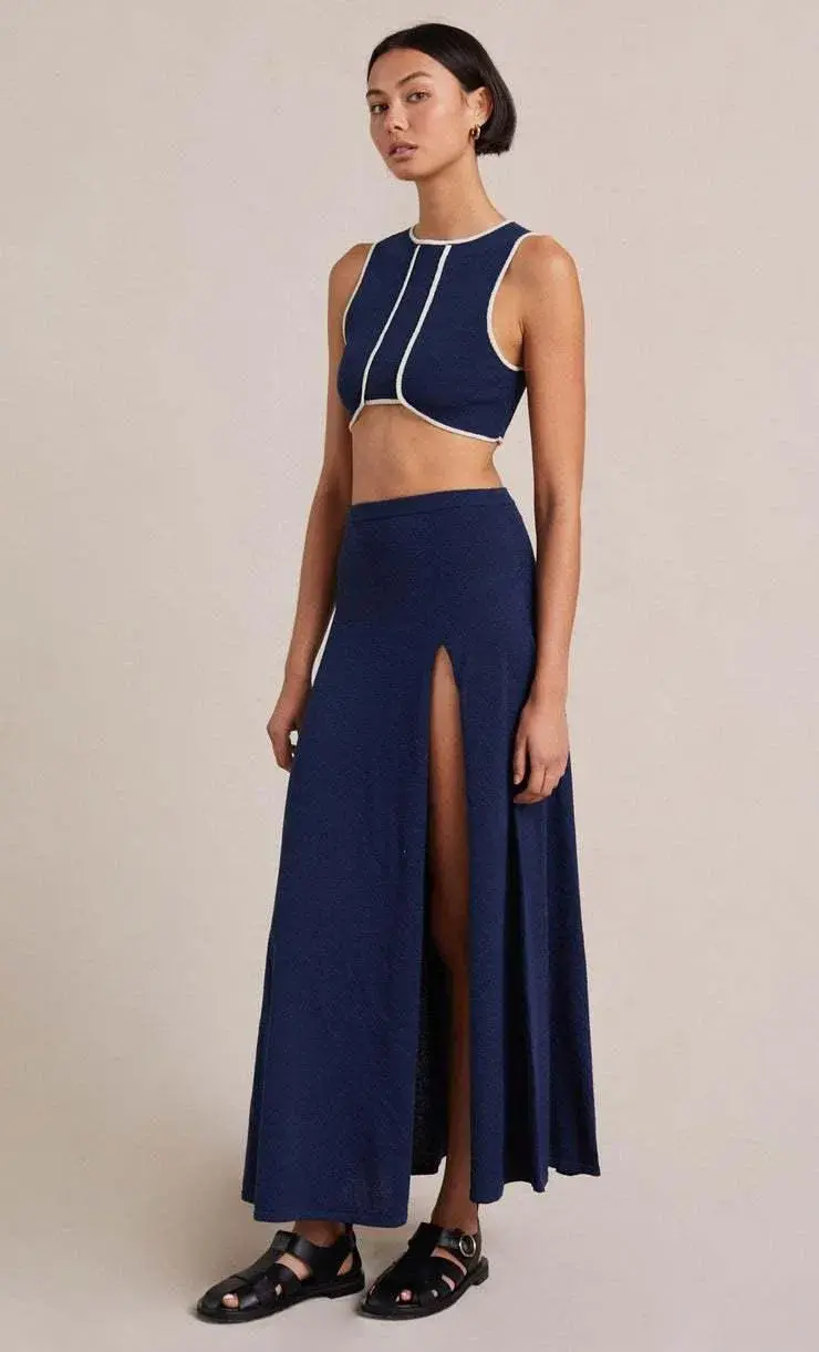 Bec & Bridge Enzo Knit Top & Skirt Set Blue Size 6 - Image 2