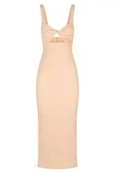 Shona Joy Simone Cut Out Midi Dress Peach Size 8 for rent on The Volte - main image
