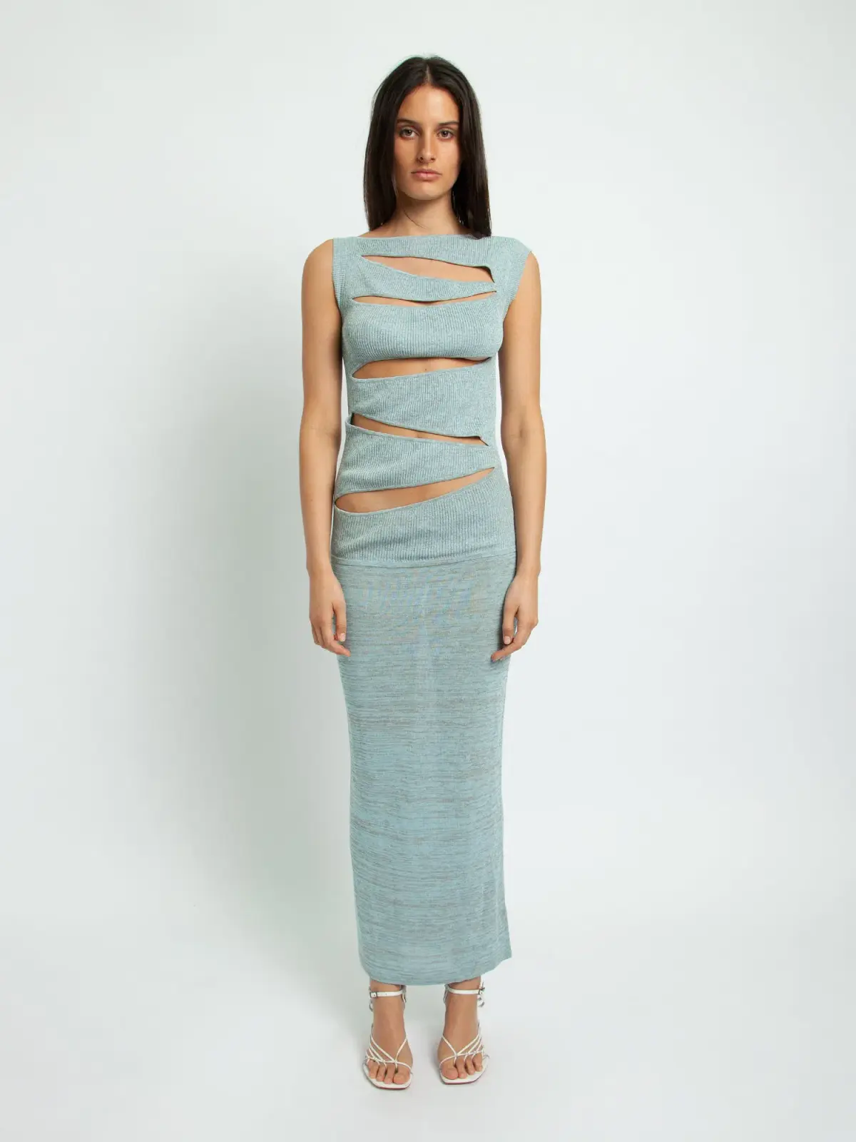 Christopher Esber Slashed Knit Dress Blue Size XS / Au 6 - Image 1