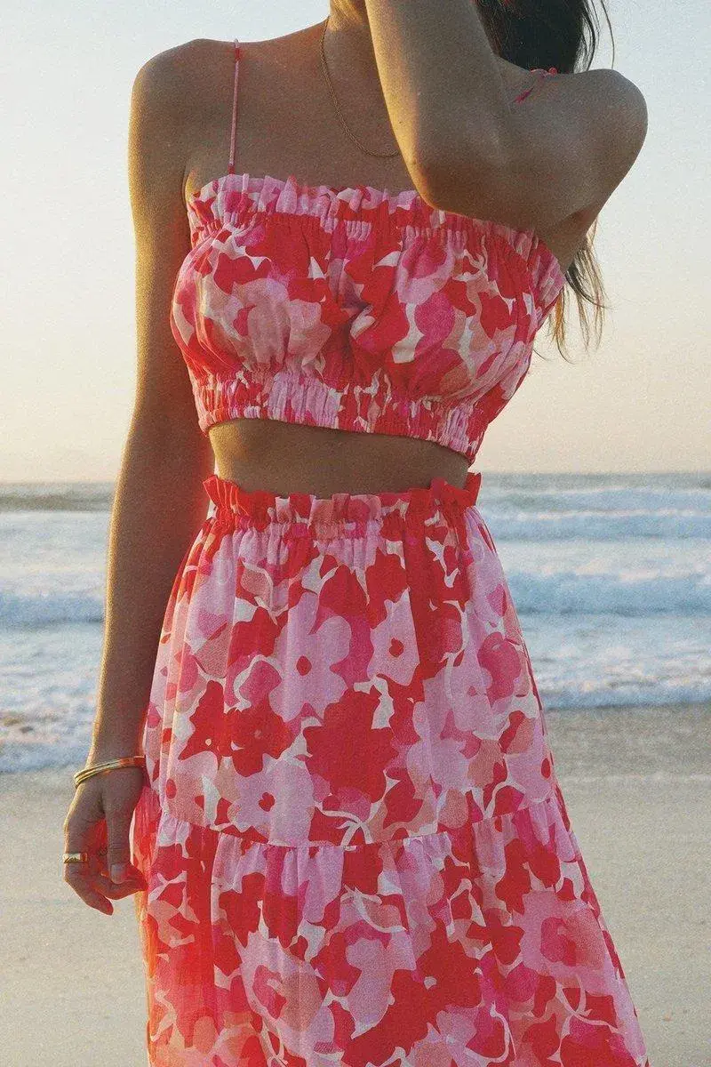 Steele Layla Crop and Flora Skirt Set Print Size 6/8 - Image 6