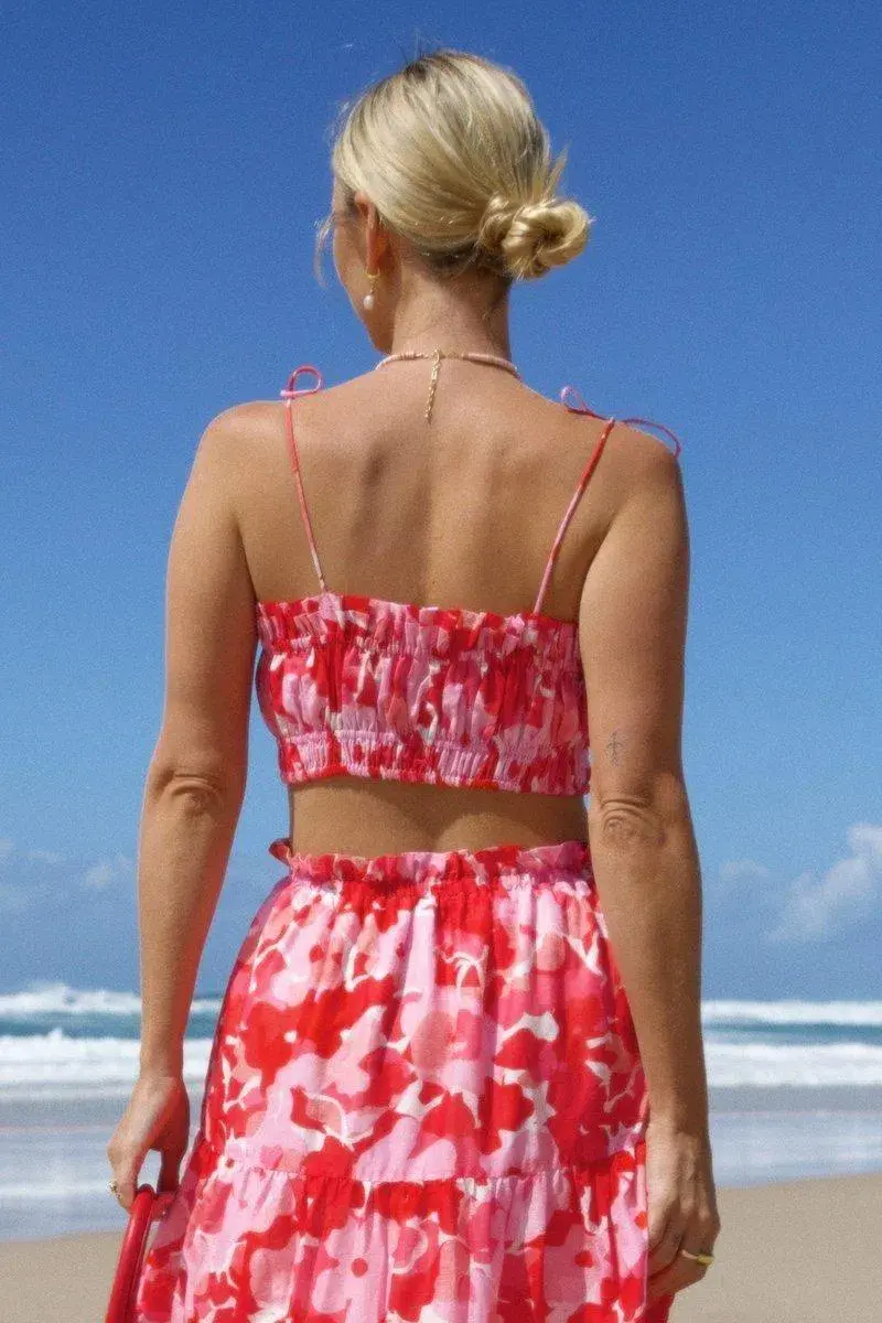 Steele Layla Crop and Flora Skirt Set Print Size 6/8 - Image 2