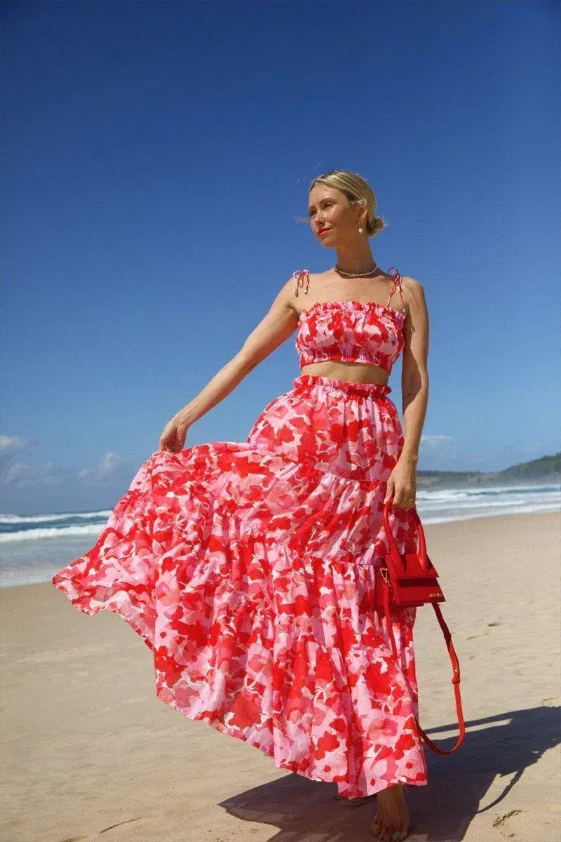 Steele Layla Crop and Flora Skirt Set Print Size 6/8 - Image 1