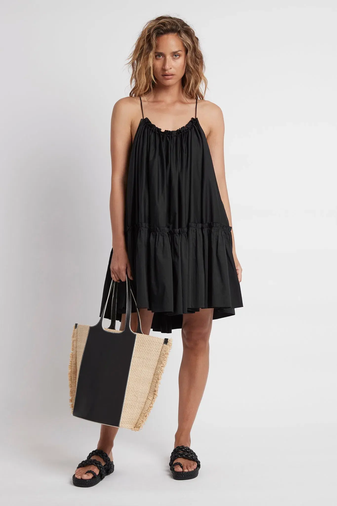 Aje Midsummer Swing Mini Dress Black Size 10 - Image 1