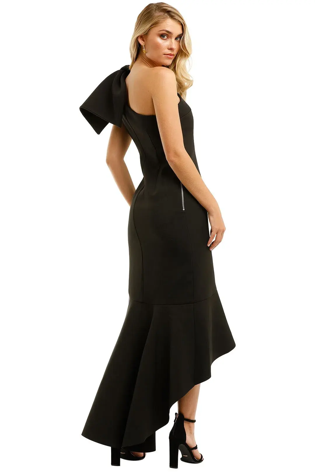By Johnny Tie Shoulder Wave Gown Black Size 6  - Image 3